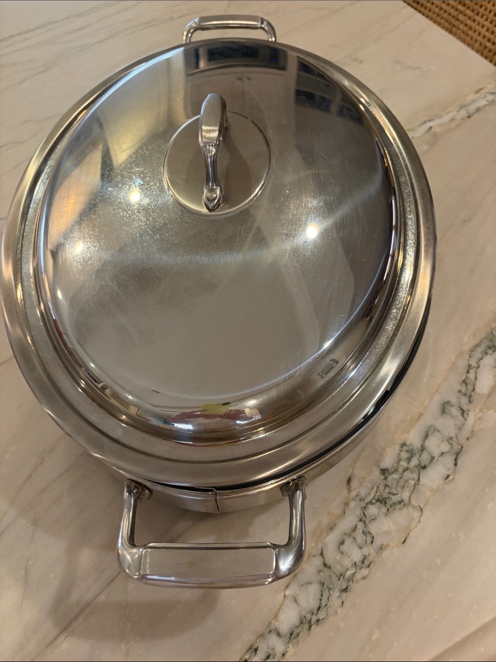Staub Stainless Steel Covered Casserole with Glass Insert - Silver 151/2 x 11